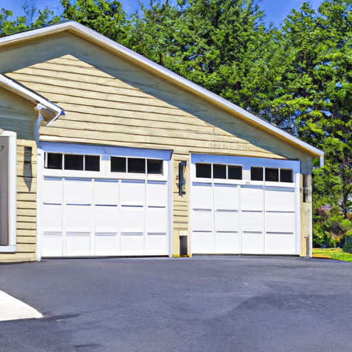 Suburban Montvale driveway with a visible garage door and tidy landscaping under neutral daylight.